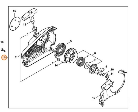Корпус вентилятора з пусковим пристроєм STIHL 11370802111