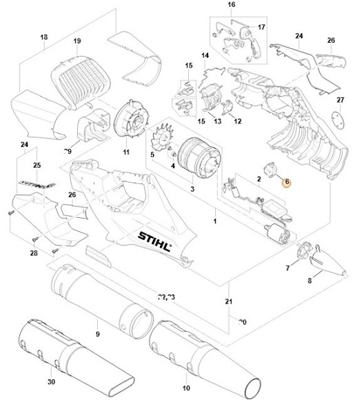 Корпус перемикача STIHL BA024301101