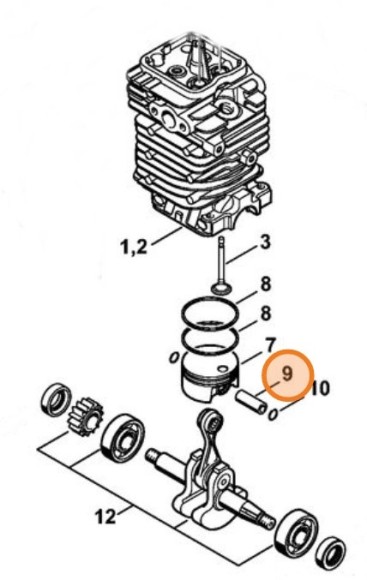 Поршноьвий палець 9х5х26 STIHL 41800341501