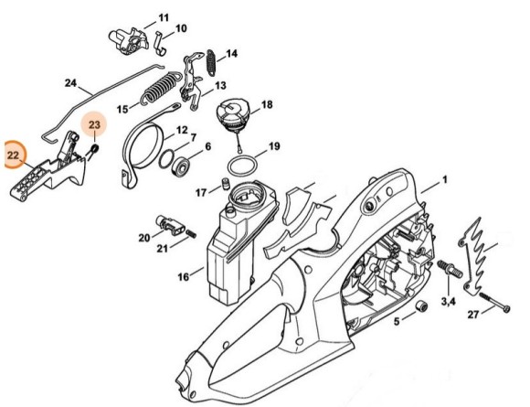 Рукоятка перемикання STIHL 12094302100
