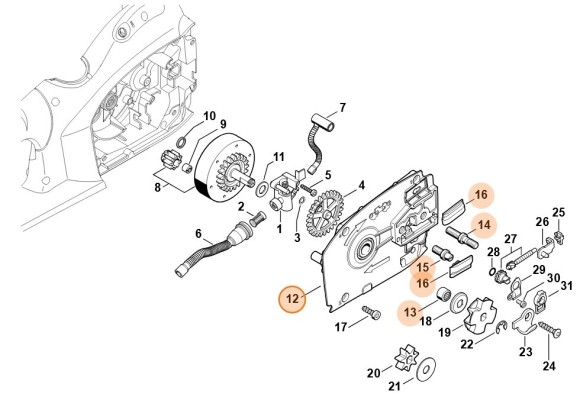 Опорна плита підшипника STIHL 12106408400