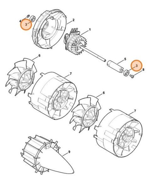 Радіальний шарикопідшипник 608-2RS STIHL 95030039642
