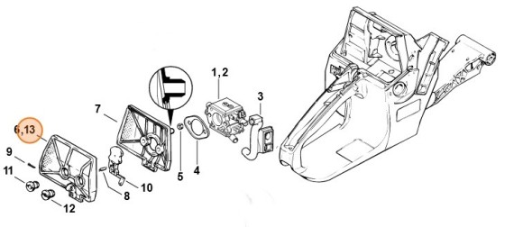 Половина повітряного фільтра (нетканий матеріал) STIHL 11191201606