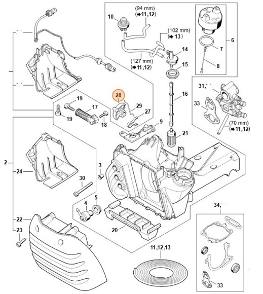 Віжіль привода повітряної заслонки STIHL 42381216100