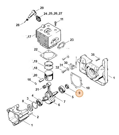 Ущільнююче кільце вала 13 х 22 х 5 STIHL 96400031340