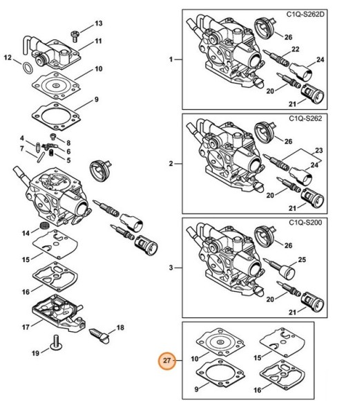 Комплект-карбюраторні деталі STIHL 11460071000