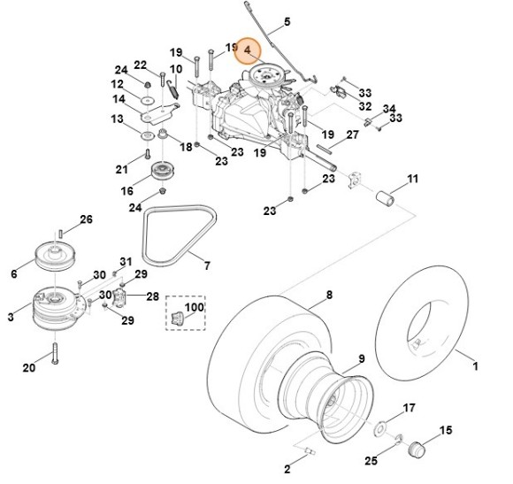 Коробка передач T2-BDBF-2X3C-1NX1 STIHL 61406400100