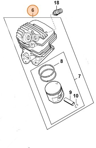 Цилиндр с поршнем? 44,7 мм (11410201200)