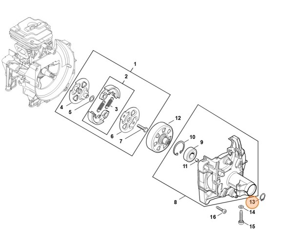 Пружинне стопорне кільце 15 х 1 STIHL 94556211520