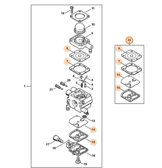 Комплект компонентов карбюратора (41400071061)