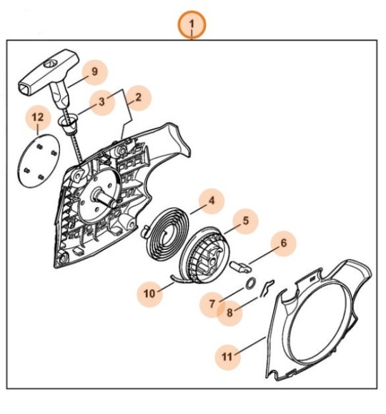 Корпус вентилятора з пусковим пристроєм STIHL 11390802102