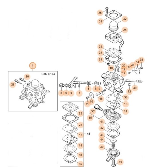 Карбюратор C1Q-S174A (41801200611)