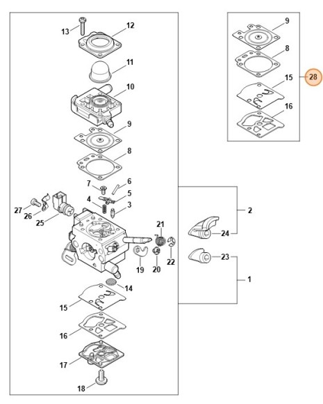 Комплект карбюраторні деталі STIHL 41470071700