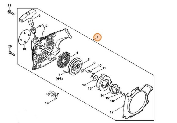Корпус вентилятора з пусковим пристроєм STIHL 11390802103