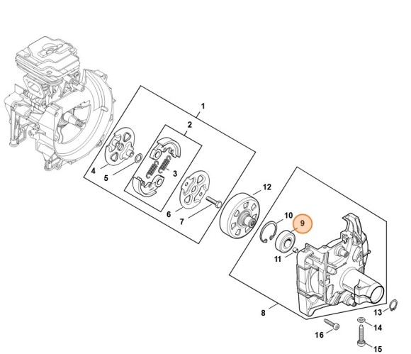 Радіальний шарикопідшипник STIHL 95030037452