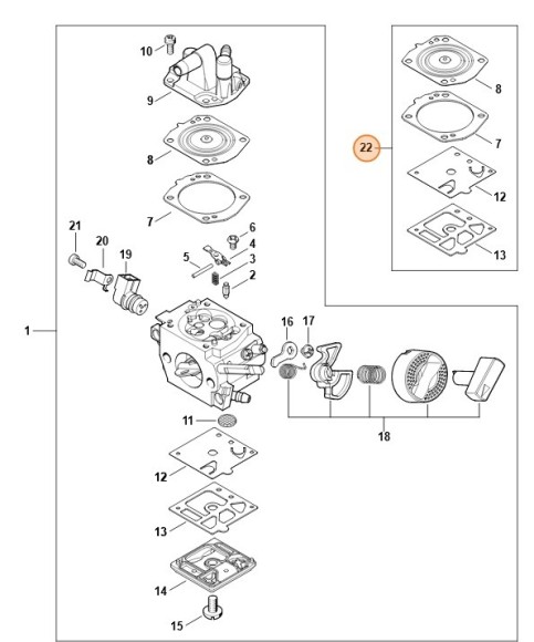 Комплект - карбюраторні деталі STIHL 41480071700