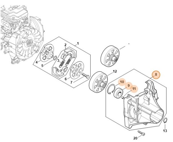 Корпус муфти STIHL 41471600614