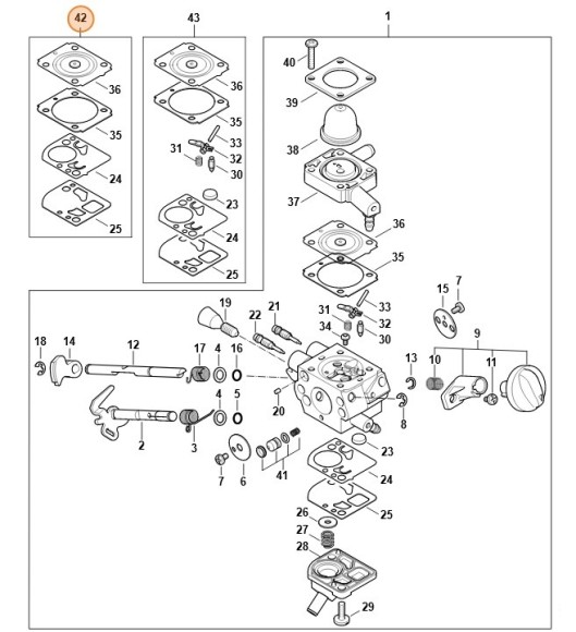 Комплект компонентов карбюратора (41800071035)