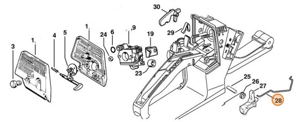 Важільно-тяговий механізм дросельної заслонки STIHL 11211821501