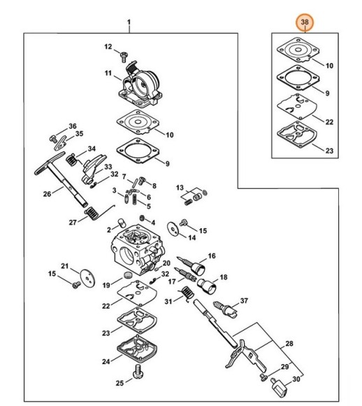 Комплект - Карбюраторні деталі STIHL 42290071060