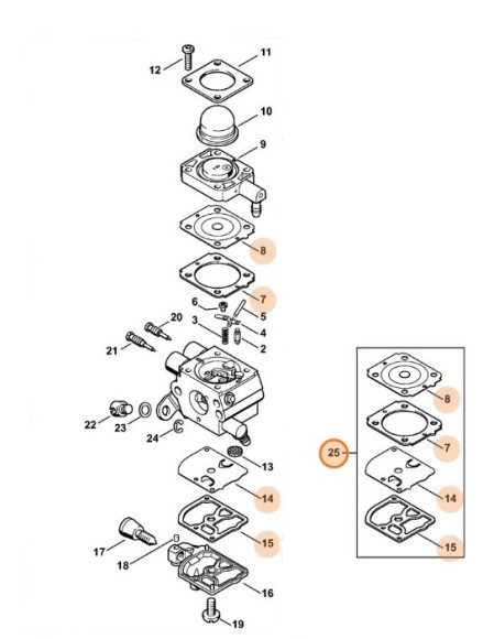 Комплект компонентов карбюратора (42290071700)