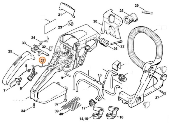 Важільно-тяговий механізм дросельної заслонки STIHL 11231821505