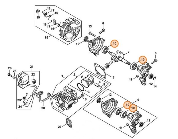 Радіальний шарикопідшипник 6000 STIHL 95030030102