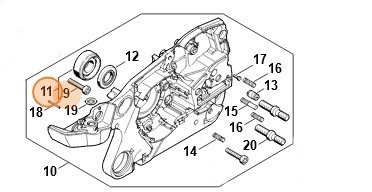 Комплект радіальний підшипник STIHL 11420071002