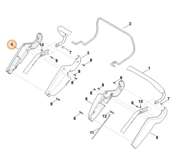 Половина корпуса рукоятки STIHL 63751821302