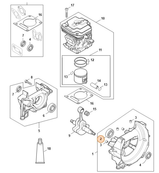 Радіальний шарикопідшипник 6002 STIHL 95030030310