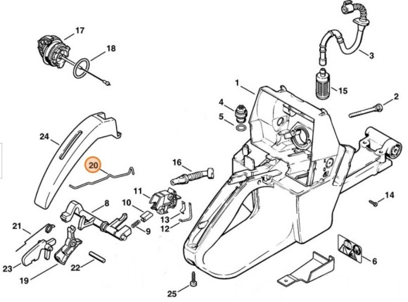 Важільно-тяговий механізм дросельної заслонки STIHL 11281821500
