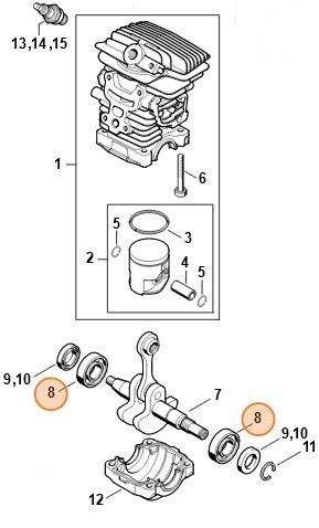 Радіальний шарикопідшипник 6002 STIHL 95030030311