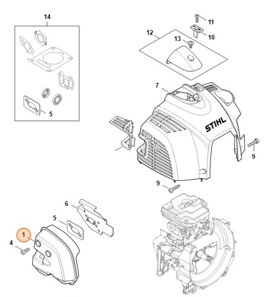 Глушитель выхлопа (41471400601)