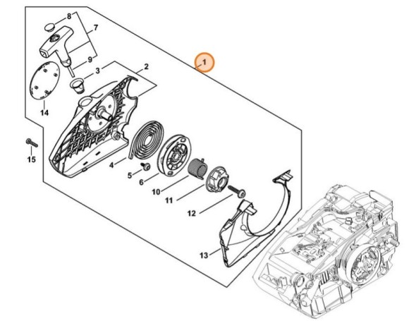 Корпус вентилятора з пусковим пристроєм STIHL 11460802102
