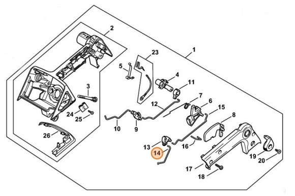 Важільно-тяговий механізм дросельної заслонки STIHL 11291821500