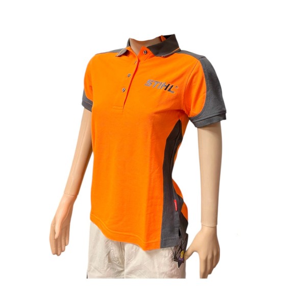 Футболка-поло серо-оранжевая женская STIHL, р. S (04635923603)