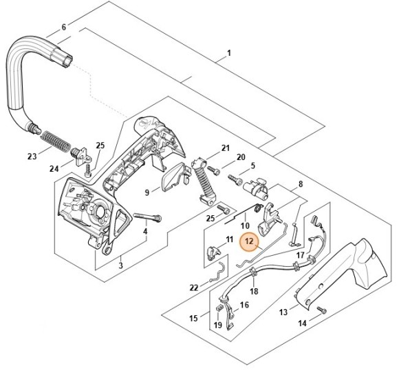 Важільно-тяговий механізм дросельної заслонки STIHL 11291821501