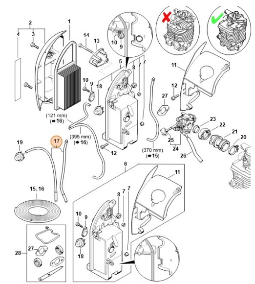 Паливний шланг - комплект STIHL 42820071014
