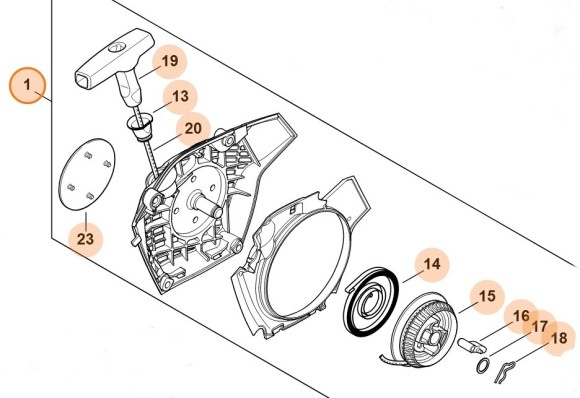 Кришка маховика з пусковим пристроєм STIHL 11480802106