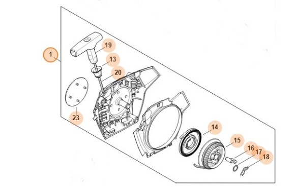 Кришка маховика з пусковим пристроєм STIHL 11480802108