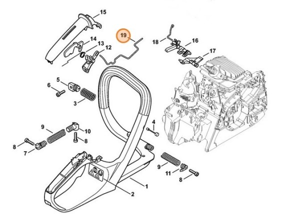 Важільно-тяговий механізм дросельної заслонки STIHL 11391821500