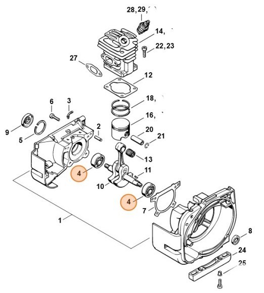 Радіальний шарикопідшипник 6201 STIHL 95030030240