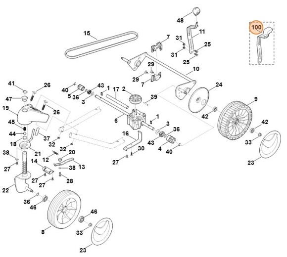 Перевідний важіль в зборі STIHL 63617002900