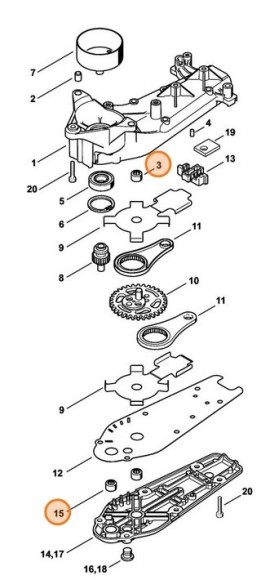 Гольчатий підшипник без внутрішнього кільця 8 х 12 х 8 STIHL 95130030912