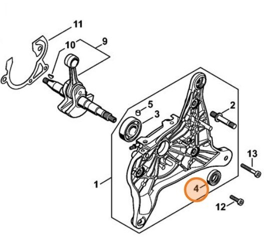 Ущільнююче кільце вала 15х26х7 STIHL 96309511696
