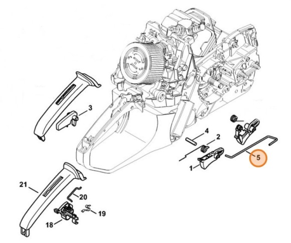 Важільно-тяговий механізм дросельної заслонки STIHL 11401821500