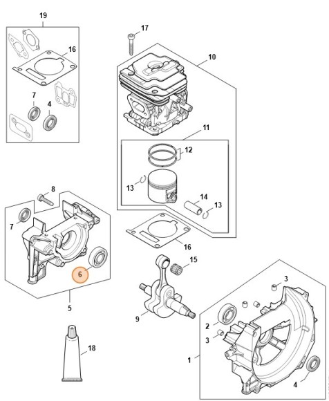 Радіальний шарикопідшипник 6201 STIHL 95030030242