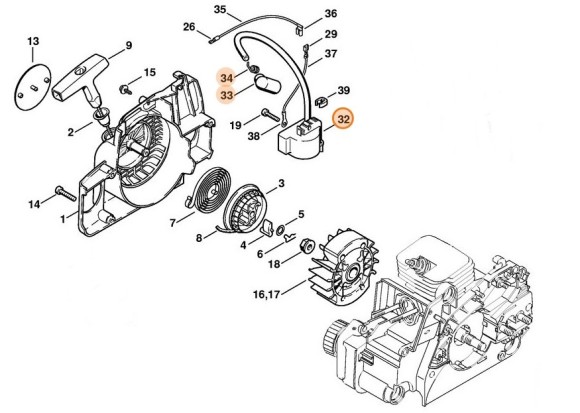 Mодуль запалювання STIHL 11304001300
