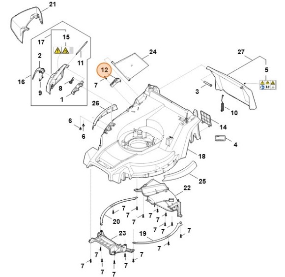 Важіль перемикання викиду STIHL WA417002900