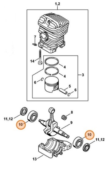 Радіальний шарикопідшипникк 6203 STIHL 95030030440
